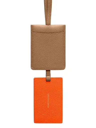 Maison de Sabre Leather ID Lanyard Holder - Manhattan Sandstone | Thumbnail 5 Maison de Sabre Leather ID Lanyard Holder - Manhattan Sandstone | Thumbnail 5