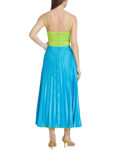 AMUR Women's Silas Pleated Colorblocked Midi-Dress - Adonis Blue | Thumbnail 5 AMUR Women's Silas Pleated Colorblocked Midi-Dress - Adonis Blue | Thumbnail 5