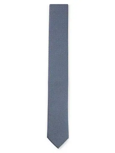 BOSS Men's Silk Blend Tie with Jacquard Woven Pattern - Blue | Thumbnail 1 BOSS Men's Silk Blend Tie with Jacquard Woven Pattern - Blue | Thumbnail 1