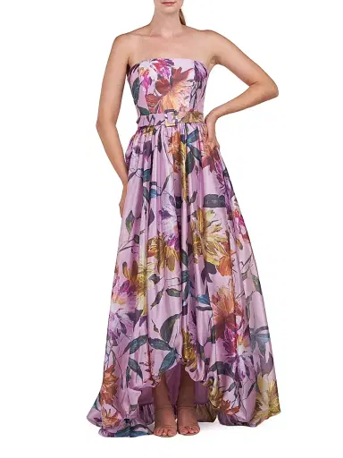 Kay Unger Women's Evangeline Floral Organza Strapless Gown - Pink Mauve | Thumbnail 2 Kay Unger Women's Evangeline Floral Organza Strapless Gown - Pink Mauve | Thumbnail 2