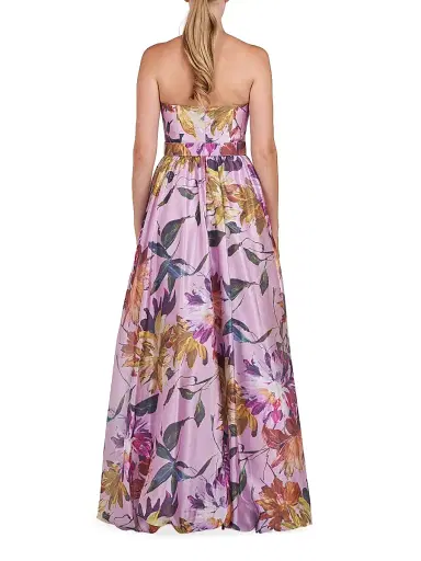Kay Unger Women's Evangeline Floral Organza Strapless Gown - Pink Mauve | Thumbnail 4 Kay Unger Women's Evangeline Floral Organza Strapless Gown - Pink Mauve | Thumbnail 4