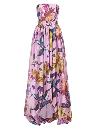 Kay Unger Women's Evangeline Floral Organza Strapless Gown - Pink Mauve | Thumbnail 1 Kay Unger Women's Evangeline Floral Organza Strapless Gown - Pink Mauve | Thumbnail 1