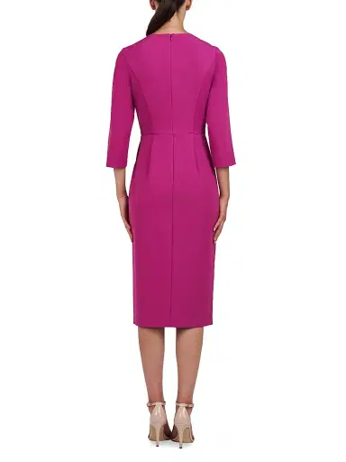 Kay Unger Women's Doreen Draped Midi-Dress - Vivid Berry | Thumbnail 3 Kay Unger Women's Doreen Draped Midi-Dress - Vivid Berry | Thumbnail 3