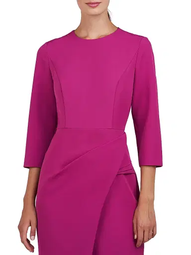 Kay Unger Women's Doreen Draped Midi-Dress - Vivid Berry | Thumbnail 5 Kay Unger Women's Doreen Draped Midi-Dress - Vivid Berry | Thumbnail 5