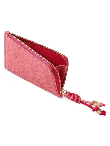 MAISON de SABRÉ Women's Leather Zip Card Holder - Candy Fuchsia | Thumbnail 2 MAISON de SABRÉ Women's Leather Zip Card Holder - Candy Fuchsia | Thumbnail 2