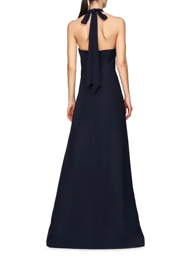 Kay Unger Women's Josephina Column Halterneck Gown - French Navy | Thumbnail 4 Kay Unger Women's Josephina Column Halterneck Gown - French Navy | Thumbnail 4