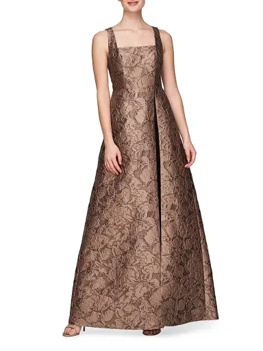 Kay Unger Women's Emerson Jacquard Walk-Through Jumpsuit | Thumbnail 2 Kay Unger Women's Emerson Jacquard Walk-Through Jumpsuit | Thumbnail 2