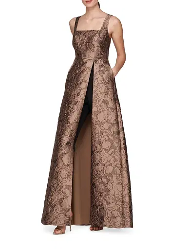 Kay Unger Women's Emerson Jacquard Walk-Through Jumpsuit | Thumbnail 3 Kay Unger Women's Emerson Jacquard Walk-Through Jumpsuit | Thumbnail 3