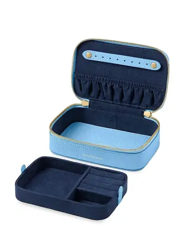 MAISON de SABRÉ Women's Leather Jewelry Case - Sky Blue | Thumbnail 5 MAISON de SABRÉ Women's Leather Jewelry Case - Sky Blue | Thumbnail 5