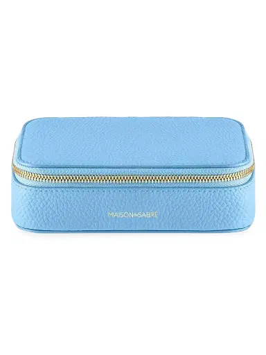 MAISON de SABRÉ Women's Leather Jewelry Case - Sky Blue | Thumbnail 1 MAISON de SABRÉ Women's Leather Jewelry Case - Sky Blue | Thumbnail 1