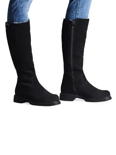 La Canadienne Women's Helene 38MM Suede Lug Sole Boots - Black | Thumbnail 3 La Canadienne Women's Helene 38MM Suede Lug Sole Boots - Black | Thumbnail 3