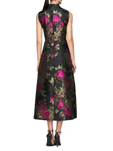 Kay Unger Women's Rosemarie Floral Jacquard Cocktail Dress - Bright Rose Multi | Thumbnail 4 Kay Unger Women's Rosemarie Floral Jacquard Cocktail Dress - Bright Rose Multi | Thumbnail 4