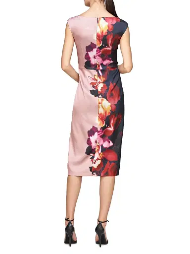 Kay Unger Women's Ilssa Asymmetric Midi-Dress - Woodrose Multi | Thumbnail 3 Kay Unger Women's Ilssa Asymmetric Midi-Dress - Woodrose Multi | Thumbnail 3