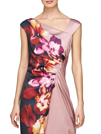 Kay Unger Women's Ilssa Asymmetric Midi-Dress - Woodrose Multi | Thumbnail 5 Kay Unger Women's Ilssa Asymmetric Midi-Dress - Woodrose Multi | Thumbnail 5