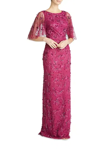 Theia Women's Romina Beaded Column Gown - Rosewood | Thumbnail 2 Theia Women's Romina Beaded Column Gown - Rosewood | Thumbnail 2