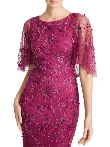 Theia Women's Romina Beaded Column Gown - Rosewood | Thumbnail 5 Theia Women's Romina Beaded Column Gown - Rosewood | Thumbnail 5