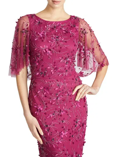 Theia Women's Romina Beaded Column Gown - Rosewood | Thumbnail 6 Theia Women's Romina Beaded Column Gown - Rosewood | Thumbnail 6