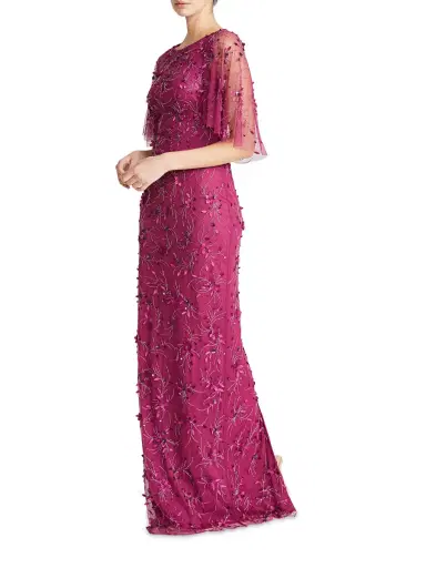Theia Women's Romina Beaded Column Gown - Rosewood | Thumbnail 7 Theia Women's Romina Beaded Column Gown - Rosewood | Thumbnail 7