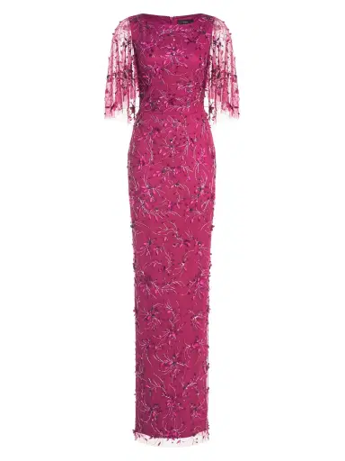 Theia Women's Romina Beaded Column Gown - Rosewood | Thumbnail 8 Theia Women's Romina Beaded Column Gown - Rosewood | Thumbnail 8