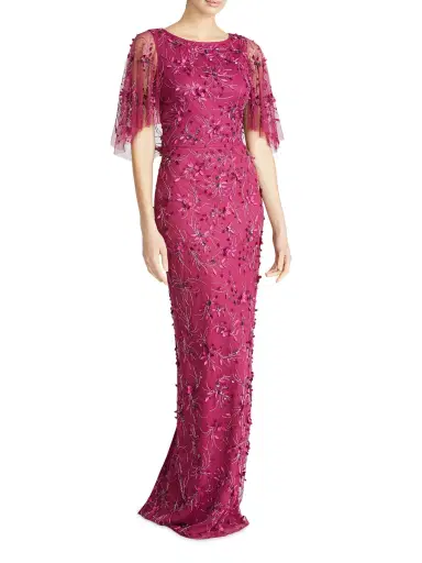 Theia Women's Romina Beaded Column Gown - Rosewood | Thumbnail 1 Theia Women's Romina Beaded Column Gown - Rosewood | Thumbnail 1