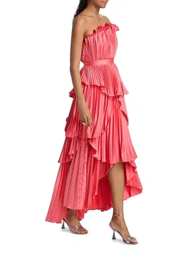 AMUR Women's Janey Tiered Shell High-Low Gown - Aurelia | Thumbnail 2 AMUR Women's Janey Tiered Shell High-Low Gown - Aurelia | Thumbnail 2