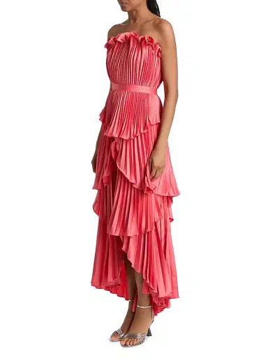 AMUR Women's Janey Tiered Shell High-Low Gown - Aurelia | Thumbnail 4 AMUR Women's Janey Tiered Shell High-Low Gown - Aurelia | Thumbnail 4