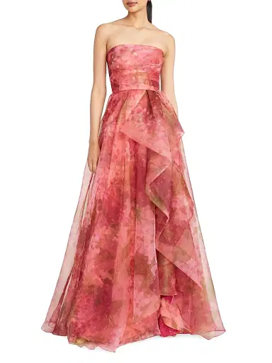 Theia Women's Fahreta Floral Strapless Gown - Printed Wisteria | Thumbnail 3 Theia Women's Fahreta Floral Strapless Gown - Printed Wisteria | Thumbnail 3