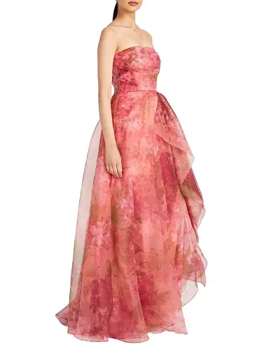 Theia Women's Fahreta Floral Strapless Gown - Printed Wisteria | Thumbnail 4 Theia Women's Fahreta Floral Strapless Gown - Printed Wisteria | Thumbnail 4