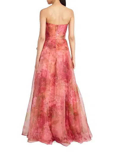 Theia Women's Fahreta Floral Strapless Gown - Printed Wisteria | Thumbnail 5 Theia Women's Fahreta Floral Strapless Gown - Printed Wisteria | Thumbnail 5