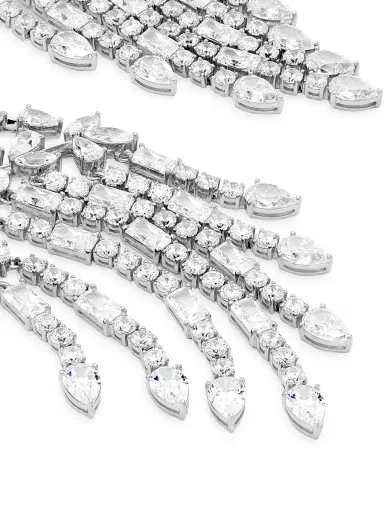 Adriana Orsini Women's Versailles Rhodium-Plated & Cubic Zirconia Chandelier Earrings - Silver | Thumbnail 4 Adriana Orsini Women's Versailles Rhodium-Plated & Cubic Zirconia Chandelier Earrings - Silver | Thumbnail 4
