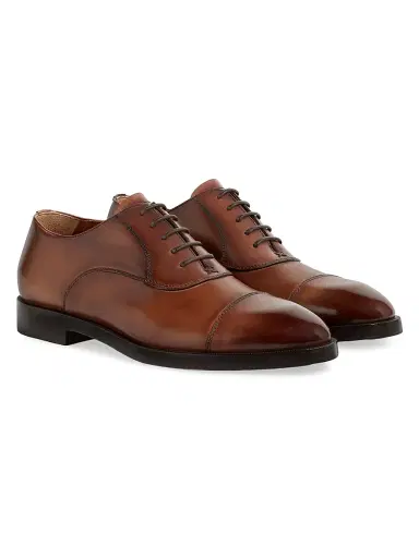 ZEGNA Men's Leather Torino Oxford Shoes - Light Brown | Thumbnail 3 ZEGNA Men's Leather Torino Oxford Shoes - Light Brown | Thumbnail 3