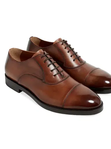 ZEGNA Men's Leather Torino Oxford Shoes - Light Brown | Thumbnail 4 ZEGNA Men's Leather Torino Oxford Shoes - Light Brown | Thumbnail 4