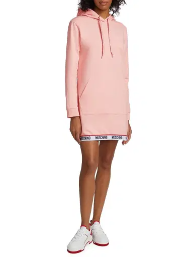 MOSCHINO Women's Maxi Hoodie Minidress - Pink | Thumbnail 2 MOSCHINO Women's Maxi Hoodie Minidress - Pink | Thumbnail 2
