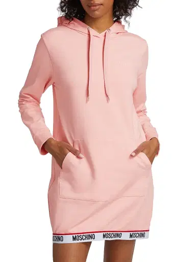 MOSCHINO Women's Maxi Hoodie Minidress - Pink | Thumbnail 3 MOSCHINO Women's Maxi Hoodie Minidress - Pink | Thumbnail 3