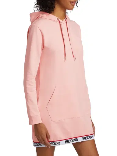 MOSCHINO Women's Maxi Hoodie Minidress - Pink | Thumbnail 4 MOSCHINO Women's Maxi Hoodie Minidress - Pink | Thumbnail 4