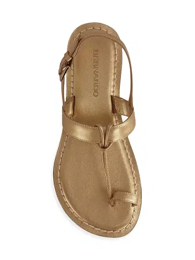 Bernardo Women's Maverick 2 Metallic Leather Toe Ring Sandals - Gold | Thumbnail 2 Bernardo Women's Maverick 2 Metallic Leather Toe Ring Sandals - Gold | Thumbnail 2