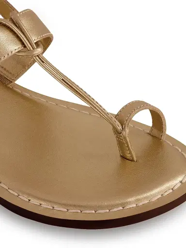 Bernardo Women's Maverick 2 Metallic Leather Toe Ring Sandals - Gold | Thumbnail 4 Bernardo Women's Maverick 2 Metallic Leather Toe Ring Sandals - Gold | Thumbnail 4