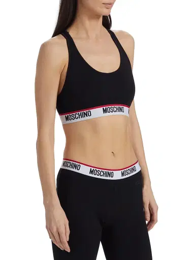 Moschino Women's Logo Tape Bra - Black Archived | Thumbnail 4 Moschino Women's Logo Tape Bra - Black Archived | Thumbnail 4