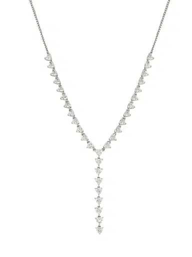 Adriana Orsini Women's Gwen Rhodium-Plated & Cubic Zirconia Y Necklace - Silver | Thumbnail 1 Adriana Orsini Women's Gwen Rhodium-Plated & Cubic Zirconia Y Necklace - Silver | Thumbnail 1
