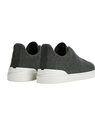 ZEGNA Men's Oasi Cashmere Triple Stitch Sneakers - Green | Thumbnail 5 ZEGNA Men's Oasi Cashmere Triple Stitch Sneakers - Green | Thumbnail 5