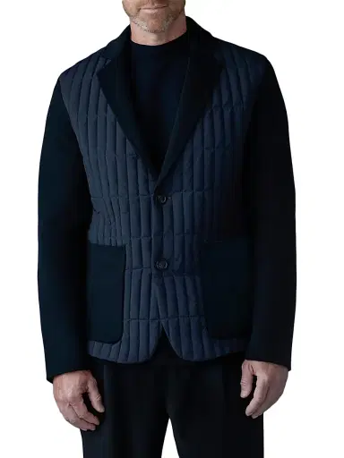 Mackage Men's John Mixed-Media Vertical Quilted Blazer - Navy - Size 36 | Thumbnail 3 Mackage Men's John Mixed-Media Vertical Quilted Blazer - Navy - Size 36 | Thumbnail 3