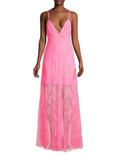 Kiki de Montparnasse Women's Lace Gown - Hot Pink | Thumbnail 2 Kiki de Montparnasse Women's Lace Gown - Hot Pink | Thumbnail 2