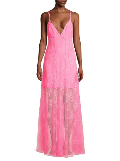 Kiki de Montparnasse Women's Lace Gown - Hot Pink | Thumbnail 3 Kiki de Montparnasse Women's Lace Gown - Hot Pink | Thumbnail 3