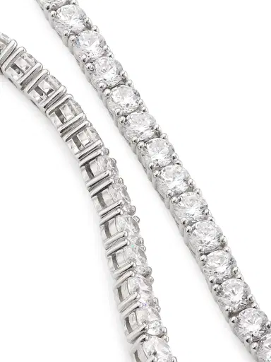 Adriana Orsini Women's Naomi Rhodium-Plated & Cubic Zirconia Long Tennis Necklace/24" - Silver Crystal | Thumbnail 4 Adriana Orsini Women's Naomi Rhodium-Plated & Cubic Zirconia Long Tennis Necklace/24" - Silver Crystal | Thumbnail 4