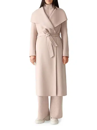 Mackage Women's Belted Light Wool Coat - Sepia Rose | Thumbnail 2 Mackage Women's Belted Light Wool Coat - Sepia Rose | Thumbnail 2
