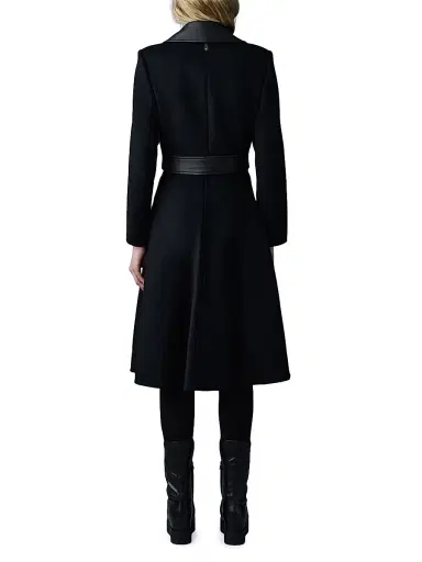 Mackage Women's Rose Wool and Leather Coat - Black | Thumbnail 4 Mackage Women's Rose Wool and Leather Coat - Black | Thumbnail 4