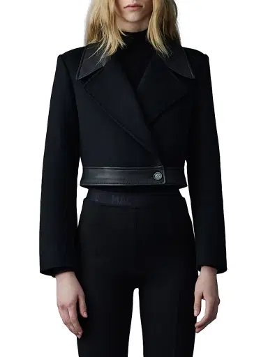 Mackage Women's Rose Wool and Leather Coat - Black | Thumbnail 5 Mackage Women's Rose Wool and Leather Coat - Black | Thumbnail 5