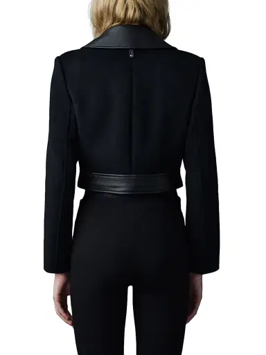 Mackage Women's Rose Wool and Leather Coat - Black | Thumbnail 6 Mackage Women's Rose Wool and Leather Coat - Black | Thumbnail 6