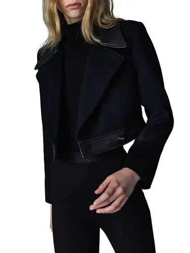 Mackage Women's Rose Wool and Leather Coat - Black | Thumbnail 7 Mackage Women's Rose Wool and Leather Coat - Black | Thumbnail 7