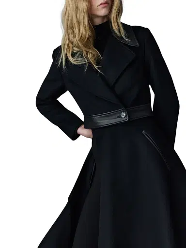 Mackage Women's Rose Wool and Leather Coat - Black | Thumbnail 8 Mackage Women's Rose Wool and Leather Coat - Black | Thumbnail 8